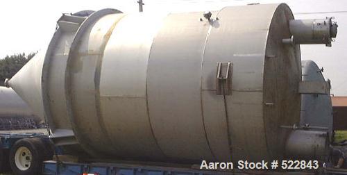 USED: 2500 Cubic foot stainless steel bin. 12'0" diameter x 20'0"straight side x 10'7" cone height, model 60-52-12. Complete withmounting ring and closed top. Reported in excellent condition.Built by...