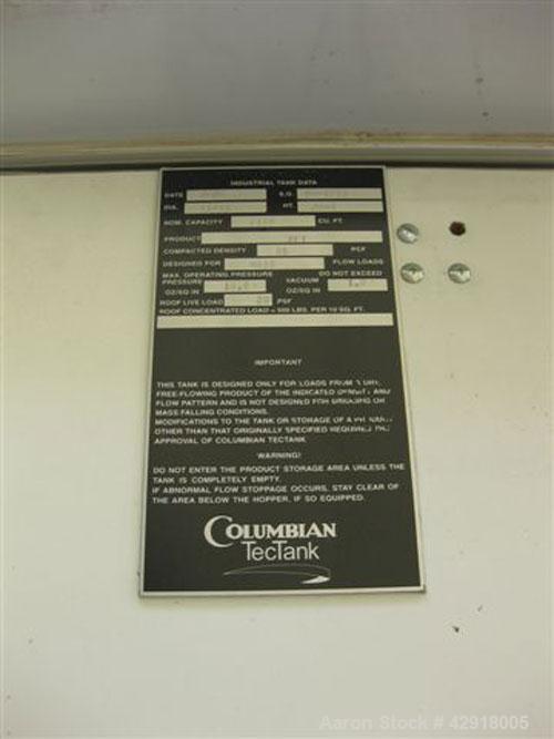 Used Columbian Tec 2220 cu ft resin silo with bindicator, Yo-Yo control and Hi/Lo level control. Installed in 2009. Currently located in Yakima 15% buyers premium in addition to selling price.