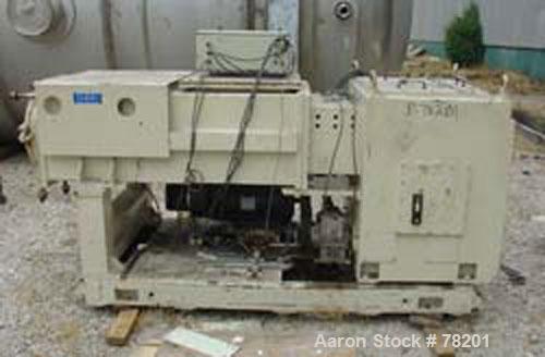 Used Mazzoni High Efficiency Soap Plodder/Extruder, Model M-400. Plodder:  stainless steel contact parts, 22-3/4" wide x 21-1/2" long top feed opening with side feed, breaker assisted. (1) 15" diamet...