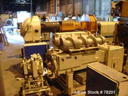 Used Mazzoni High Efficiency Soap Plodder/Extruder, Model M-400. Plodder:  stainless steel contact parts, 22-3/4" wide x 21-1/2" long top feed opening with side feed, breaker assisted. (1) 15" diamet...