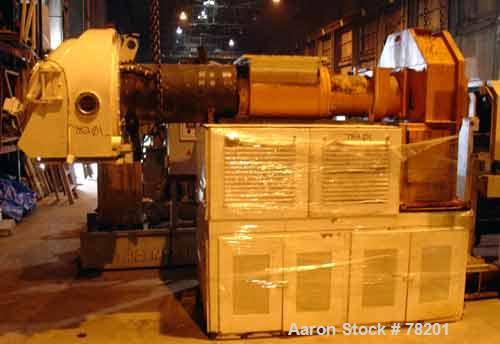 Used Mazzoni High Efficiency Soap Plodder/Extruder, Model M-400. Plodder:  stainless steel contact parts, 22-3/4" wide x 21-1/2" long top feed opening with side feed, breaker assisted. (1) 15" diamet...