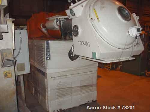 Used Mazzoni High Efficiency Soap Plodder/Extruder, Model M-400. Plodder:  stainless steel contact parts, 22-3/4" wide x 21-1/2" long top feed opening with side feed, breaker assisted. (1) 15" diamet...