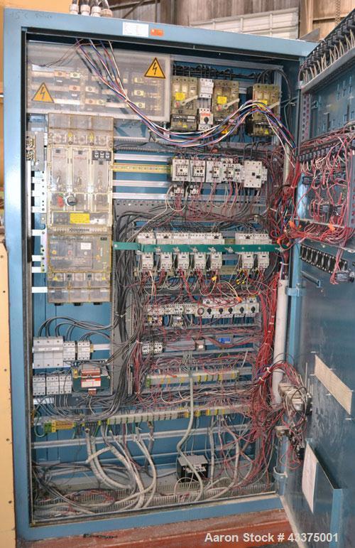 Used Meccaniche Moderne Duplex Vacuum Plodder. 1st Stage is a 10” diameter x 36” long 304 stainless steel refiner screw with feed hopper, approximate 12” long section of carbon steel jacketed barrel....