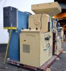 Used Meccaniche Moderne Duplex Vacuum Plodder. 1st Stage is a 10” diameter x 36” long 304 stainless steel refiner screw with feed hopper, approximate 12” long section of carbon steel jacketed barrel....