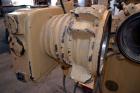Used Meccaniche Moderne Duplex Vacuum Plodder. 1st Stage is a 10” diameter x 36” long 304 stainless steel refiner screw with feed hopper, approximate 12” long section of carbon steel jacketed barrel....
