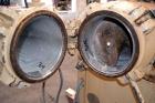 Used Meccaniche Moderne Duplex Vacuum Plodder. 1st Stage is a 10” diameter x 36” long 304 stainless steel refiner screw with feed hopper, approximate 12” long section of carbon steel jacketed barrel....