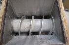 Used Meccaniche Moderne Duplex Vacuum Plodder. 1st Stage is a 10” diameter x 36” long 304 stainless steel refiner screw with feed hopper, approximate 12” long section of carbon steel jacketed barrel....