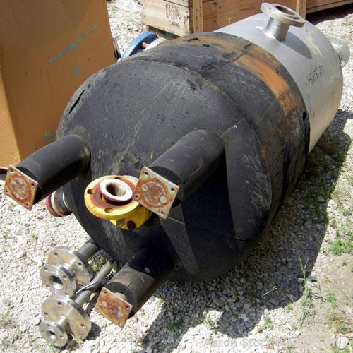 Used Acme Industrial pressure tank, 140 gallon, Hastelloy C-276, vertical. Approximately 28" diameter x 52" straight side, dished top and bottom. Internal rated FV/60 psi at 350 deg.f.. Openings top ...