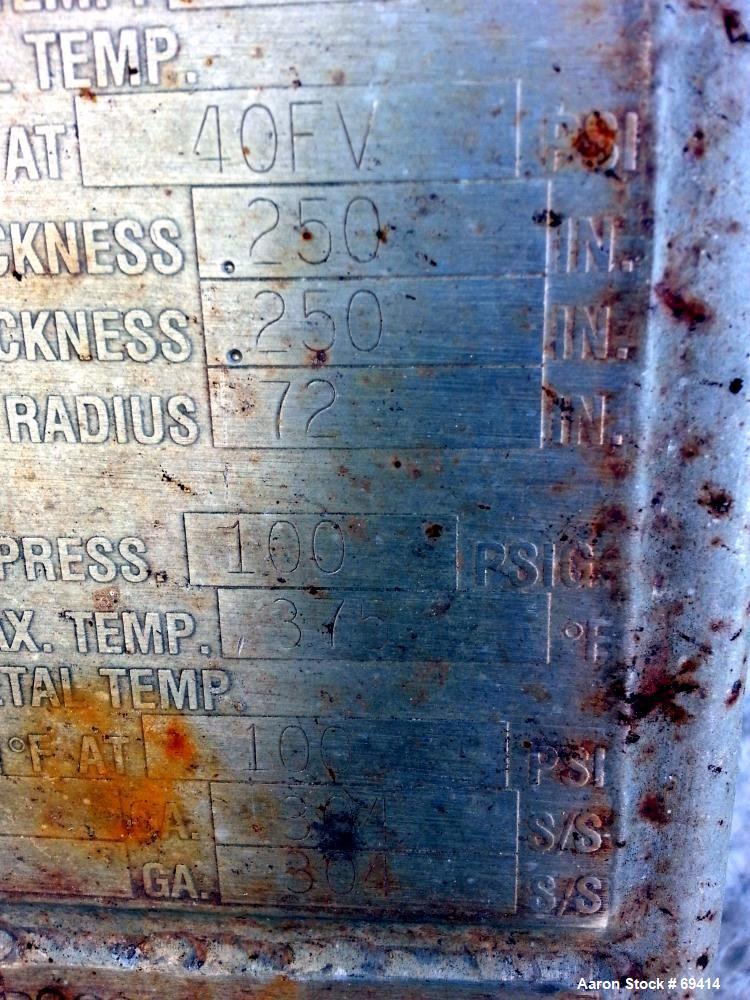 Used 1650 Gallon Stainless Steel Precision Stainless Reactor