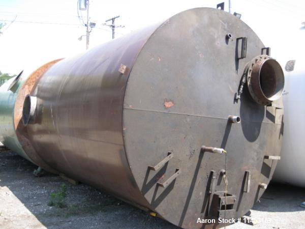 Used-10,000 Gallon Vertical Tank, carbon steel construction, 10.5' diameter x 15.5' high, with 20" side manway, 4" drain on ...
