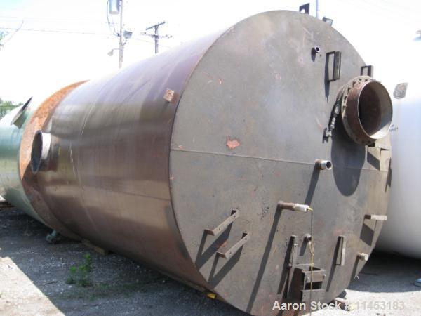 Used-10,000 Gallon Vertical Tank, carbon steel construction, 10.5' diameter x 15.5' high, with 20" side manway, 4" drain on ...