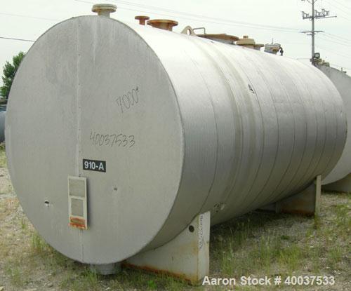Used Brown-Minneapolis Tank, 4000 gallon, carbon steel, horizontal. Approximately 7' diameter x 14' straight side, flat ends. UL listed for above ground flammable storage. Openings top 2",4",8", 23" ...