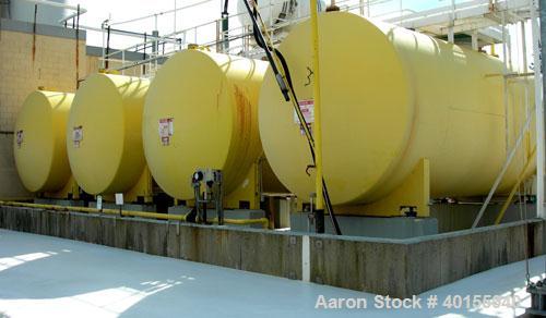 Used:  Carbon steel/rubber lined hydrachloric acid storage tank, approximate 10,000 gallon, horizontal. Approximate 10' diameter x 20' straight side, dished ends, top manway, 4" end bottom outlet. Mo...