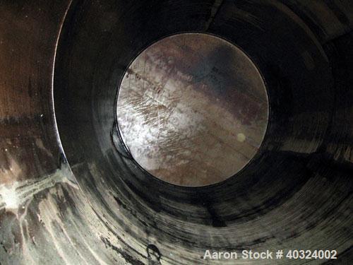 Used Tank, 12,300 gallon, carbon steel, horizontal. Approximately 10'6" diameter x 19' straight side, flat ends. Side manway, end manway, 4" end bottom outlet. Mounted on 3 saddles.