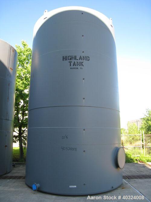 Unused- Highland Tank, 16,920 gallon, carbon steel, vertical. Approximately 12' diameter x 20' straight side, slight coned top, flat bottom. U.L. 142 labeled for above ground flammable storage. Openi...