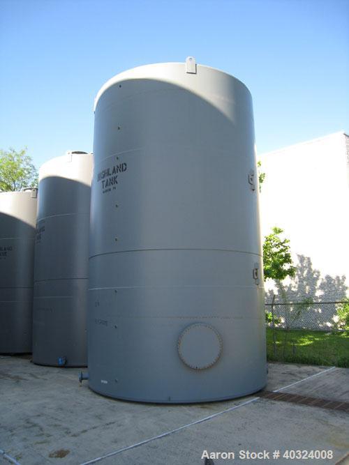 Unused- Highland Tank, 16,920 gallon, carbon steel, vertical. Approximately 12' diameter x 20' straight side, slight coned top, flat bottom. U.L. 142 labeled for above ground flammable storage. Openi...
