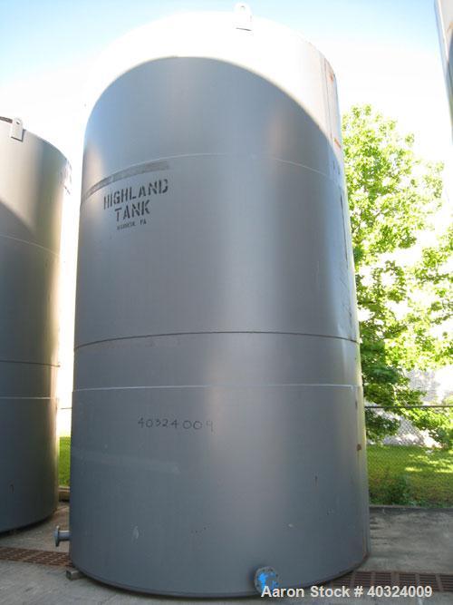 Unused: Highland tank, 16,920 gallon, carbon steel, vertical. Approximately 12' diameter x 20' straight side, slight coned top, flat bottom. U.L. 142 labeled for above ground flammable storage. Openi...
