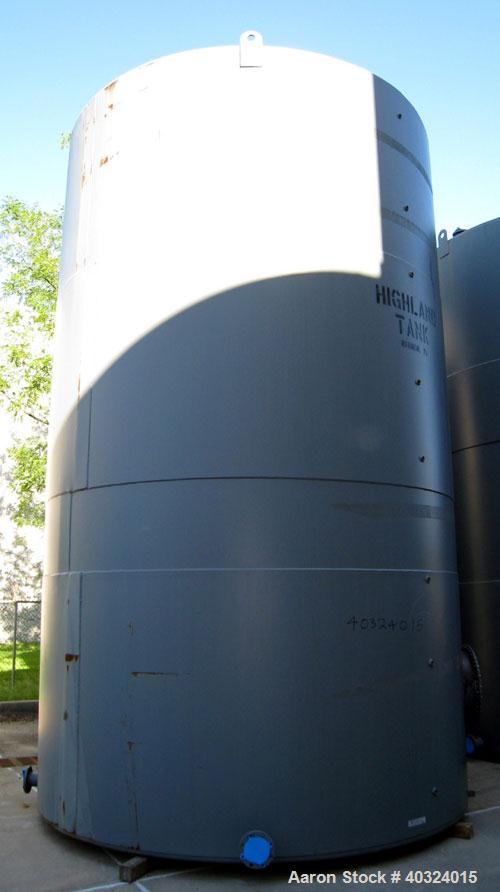 Unused- Highland Tank, 16,920 gallon, carbon steel, vertical. Approximately 12' diameter x 20' straight side, slight coned top, flat bottom. U.L. 142 labeled for above ground flammable storage. Openi...