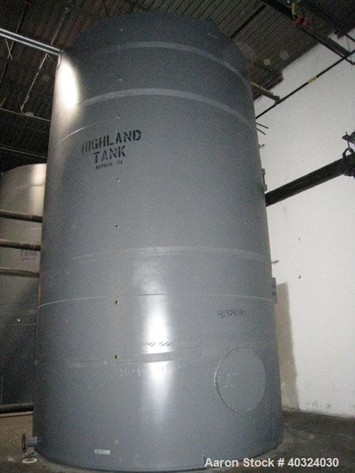 Unused: Highland tank, 16,920 gallon, carbon steel, vertical. Approximately 12' diameter x 20' straight side, slight coned top, flat bottom. U.L. 142 labeled for above ground flammable storage. Openi...