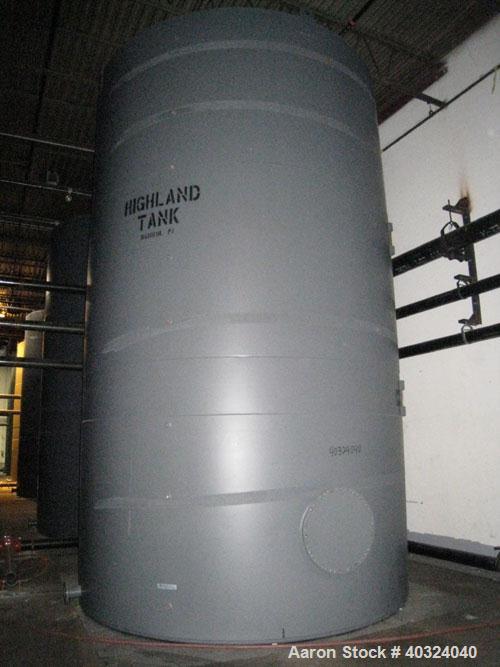 Unused: Highland tank, 16,920 gallon, carbon steel, vertical. Approximately 12' diameter x 20' straight side, slight coned top, flat bottom. U.L. 142 labeled for above ground flammable storage. Openi...