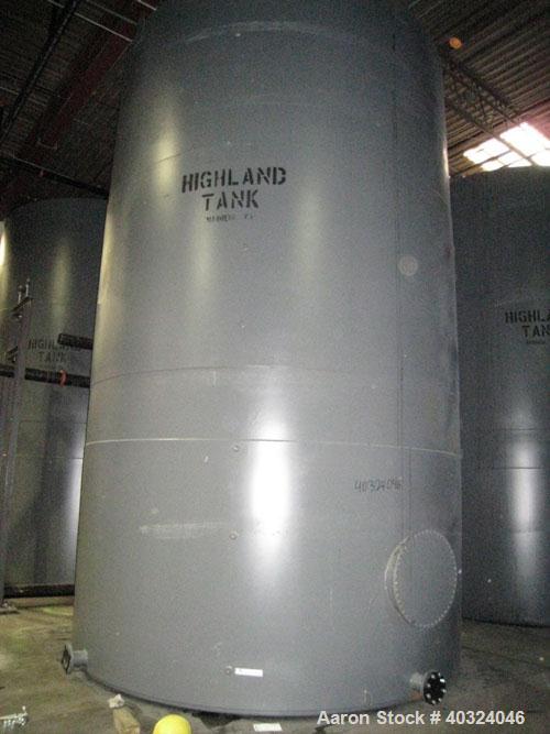 Unused: Highland tank, 16,920 gallon, carbon steel, vertical. Approximately 12' diameter x 20' straight side, slight coned top, flat bottom. U.L. 142 labeled for above ground flammable storage. Openi...