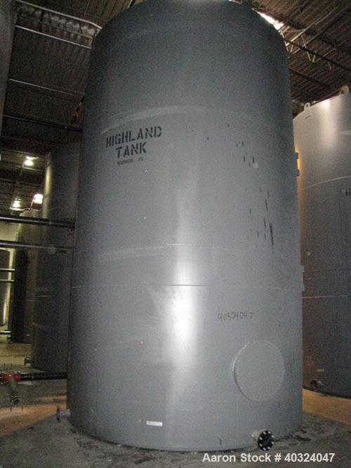 Unused: Highland tank, 16,920 gallon, carbon steel, vertical. Approximately 12' diameter x 20' straight side, slight coned top, flat bottom. U.L. 142 labeled for above ground flammable storage. Openi...