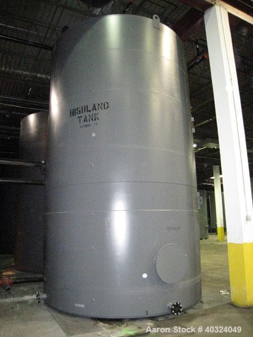 Unused: Highland tank, 16,920 gallon, carbon steel, vertical. Approximately 12' diameter x 20' straight side, slight coned top, flat bottom. U.L. 142 labeled for above ground flammable storage. Openi...