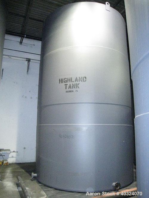 Unused: Highland tank, 16,920 gallon, carbon steel, vertical. Approximately 12' diameter x 20' straight side, slight coned top, flat bottom. U.L. 142 labeled for above ground flammable storage. Openi...