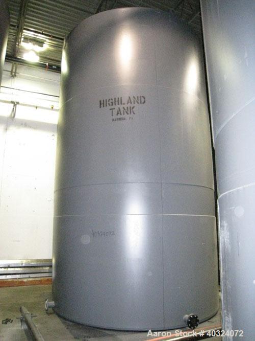 Unused: Highland tank, 16,920 gallon, carbon steel, vertical. Approximately 12' diameter x 20' straight side, slight coned top, flat bottom. U.L. 142 labeled for above ground flammable storage. Openi...
