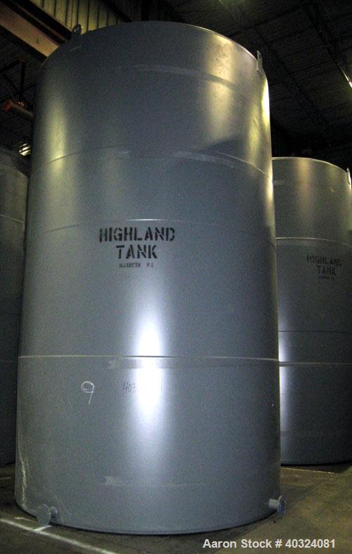 Unused: Highland tank, 16,920 gallon, carbon steel, vertical. Approximately 12' diameter x 20' straight side, slight coned top, flat bottom. U.L. 142 labeled for above ground flammable storage. Openi...