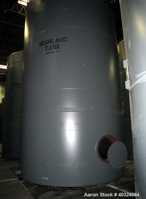 Unused: Highland tank, 16,920 gallon, carbon steel, vertical. Approximately 12' diameter x 20' straight side, slight coned top, flat bottom. U.L. 142 labeled for above ground flammable storage. Openi...