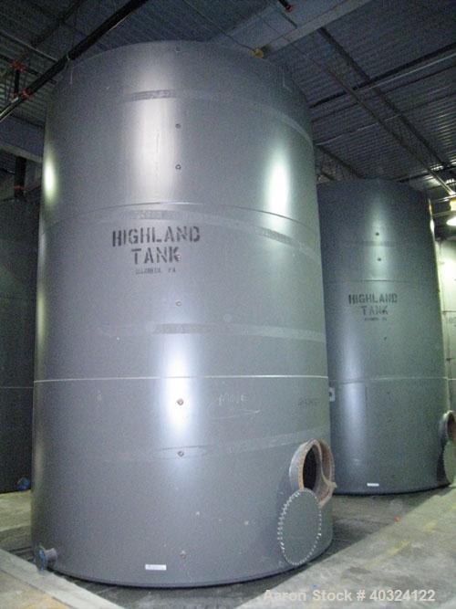 Unused: Highland tank, 15,225 gallon, carbon steel, vertical. Approximately 12' diameter x 18' straight side, slight coned top, flat bottom. U.L. 142 labeled for above ground flammable storage. Openi...