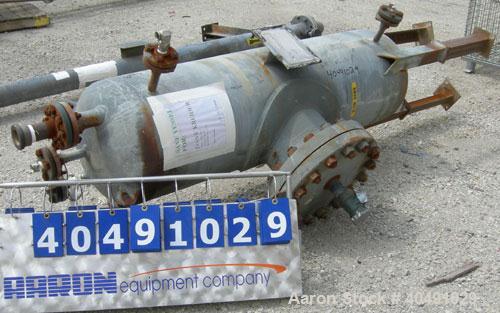 Used Missouri Boiler pressure tank, 85 gallon, carbon steel, vertical. Approximately 20" diameter x 60" straight side. 2 to 1 elliptical top and bottom. Internal rated 600 psi at 120 deg F. Openings:...