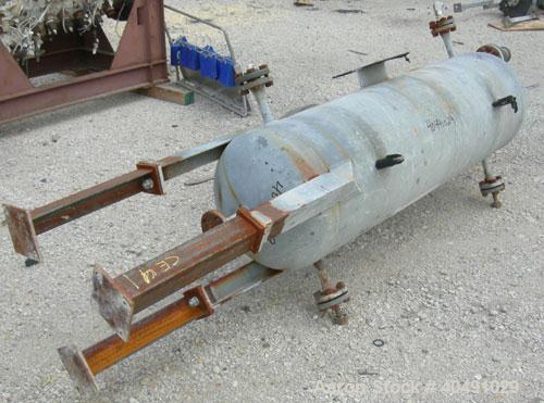 Used Missouri Boiler pressure tank, 85 gallon, carbon steel, vertical. Approximately 20" diameter x 60" straight side. 2 to 1 elliptical top and bottom. Internal rated 600 psi at 120 deg F. Openings:...