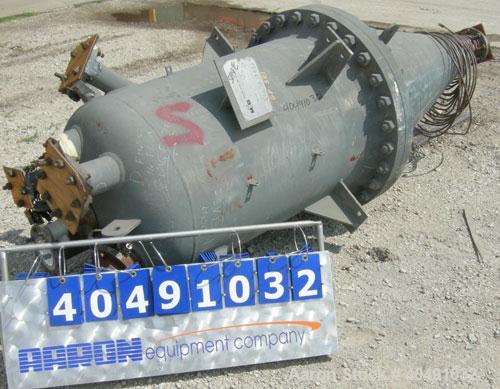Used Missouri Boiler pressure tank, 145 gallon, carbon steel, vertical. Approximately 29" diameter x 48" straight side x 54" coned bottom, dish top. Internal rated 125 psi at 290 deg F. Openings: top...