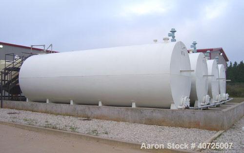 Used Horizontal tank, carbon steel, epoxy lined, steel. 10'6" high x 32'0" long. 500 barrel cap.