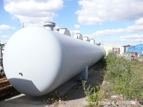 Used Lakota Engineering approximately 10,000 gallon horizontal pressure tank, carbon steel (SA-516-70N). 800 psi, temp rated -25 deg F to 392 deg F. 72" ID x 45'7" long. Openings are all 6000 psi fla...