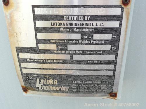 Used Lakota Engineering approximately 10,000 gallon horizontal pressure tank, carbon steel (SA-516-70N). 800 psi, temp rated -25 deg F to 392 deg F. 72" ID x 45'7" long. Openings are all 6000 psi fla...