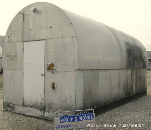 Used Tri-City Fabricating Tank, 10,000 gallon, carbon steel, horizontal. Approximately 120" diameter x 220" straight side, flat ends. 16" x 20" oval end bottom manway with cover, approximate 2" end b...
