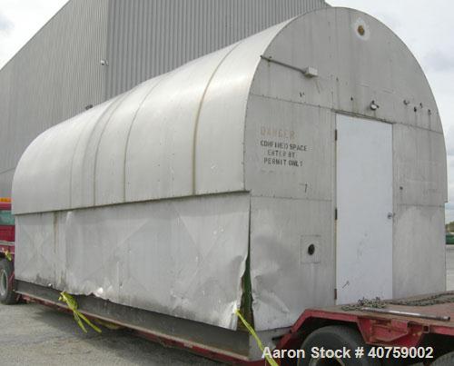 Used Tri-City Fabricating Tank, 10,000 gallon, carbon steel, horizontal. Approximately 120" diameter x 220" straight side, flat ends. 16" x 20" oval end bottom manway with cover, approximate 2" end b...