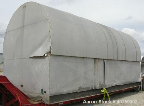 Used Tri-City Fabricating Tank, 10,000 gallon, carbon steel, horizontal. Approximately 120" diameter x 220" straight side, flat ends. 16" x 20" oval end bottom manway with cover, approximate 2" end b...