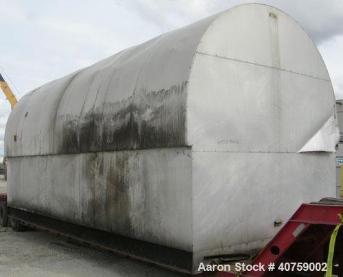 Used Tri-City Fabricating Tank, 10,000 gallon, carbon steel, horizontal. Approximately 120" diameter x 220" straight side, flat ends. 16" x 20" oval end bottom manway with cover, approximate 2" end b...