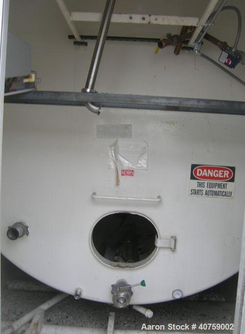 Used Tri-City Fabricating Tank, 10,000 gallon, carbon steel, horizontal. Approximately 120" diameter x 220" straight side, flat ends. 16" x 20" oval end bottom manway with cover, approximate 2" end b...