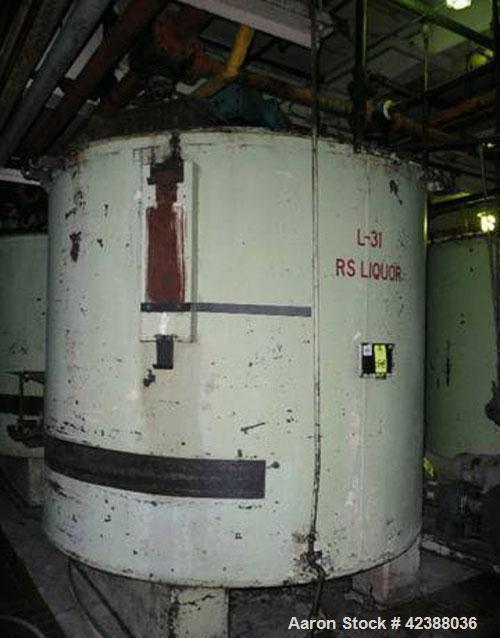 Used- Mild Steel Storage Tank Approx. 90" Dia. X 80"H With Side Bottom Discharge & Lightnin Agitator