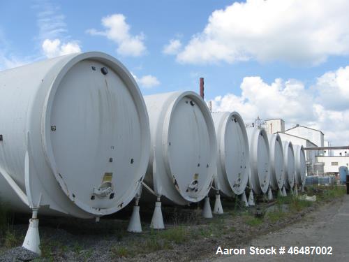Used Glass Lined Horizontal Storage Tank , Approximately 21,000 Gallon. Approximately 12' diameter x 252" long. Dished ends. On legs. Internal rated 15 PSI at 400 Deg F. Front manway with cover. Glas...