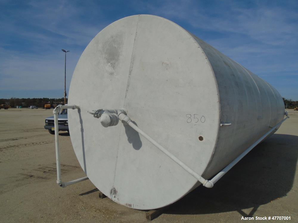 Used- 20,000 Gallon Upright Surface Tank. Carbon steel, 32' high x 10'-5" diameter. 9" access port, 4.5" drain/inspection fi...