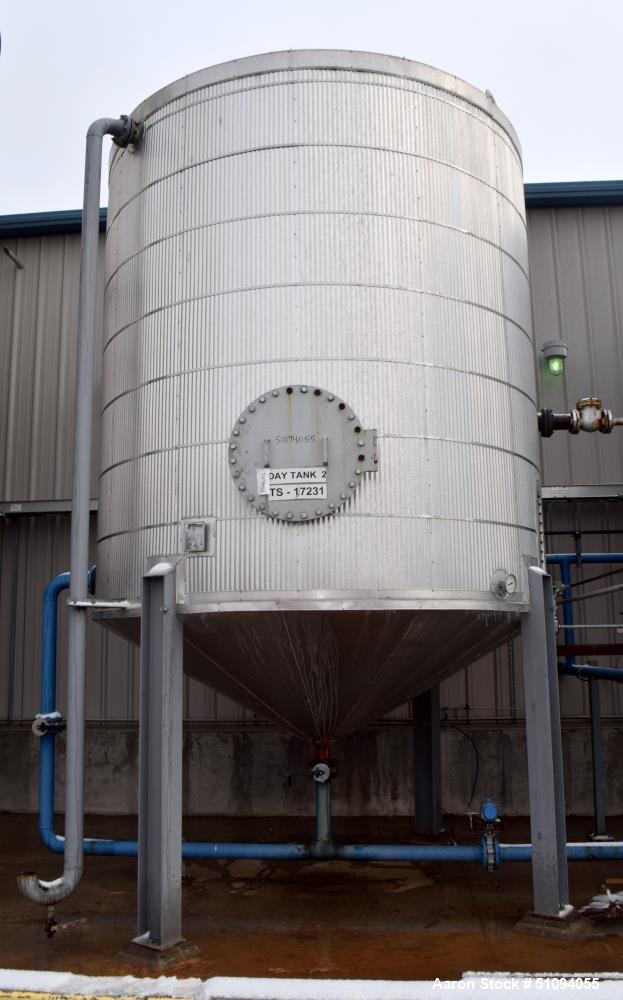Used- Par Piping & Fabrication Tank, 8500 Gallon, A36 Carbon Steel, Vertical. Approximate 132" diameter x " straight side, c...