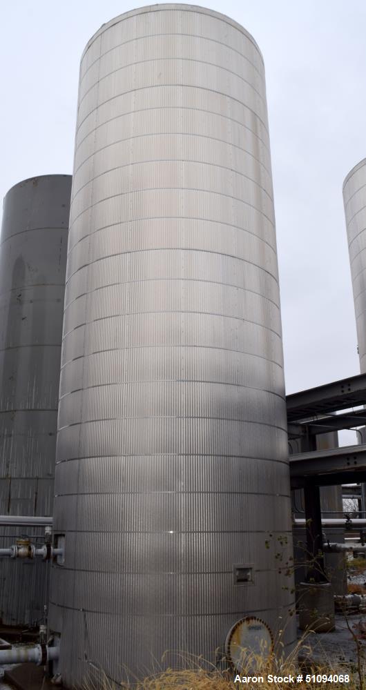 Used Squibb Tank Company Aboveground Flammable Liquid Tank, 29,600 Gallon, A36 Carbon Steel, Vertical. Approximate 143" diameter x 420" straight side, cone top, flat bottom. Design temperature to 350...