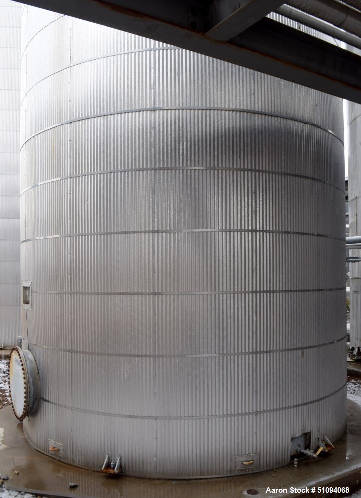 Used Squibb Tank Company Aboveground Flammable Liquid Tank, 29,600 Gallon, A36 Carbon Steel, Vertical. Approximate 143" diameter x 420" straight side, cone top, flat bottom. Design temperature to 350...