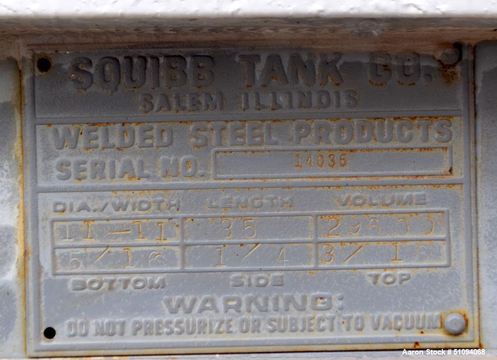 Used- Squibb Tank Company Aboveground Flammable Liquid Tank, 29,600 Gallon, A36 Carbon Steel, Vertical. Approximate 143" dia...